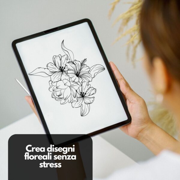 Procreate brushes tattoo FLOWERS - Creativo, perfetto e veloce - <h4><strong>180 Procreate brushes tattoo a stampo per tatuatori</strong></h4> <img class="alignnone size-full wp-image-1204" src="https://www.artegraffa.it/wp-content/uploads/2024/05/2-3.png" alt="" width="313" height="94" data-wp-editing="1" /> <h4><strong>Crea composizioni floreali Velocemente</strong></h4> <ul> <li style="text-align: left;"><b>Forme di foglie e fiori disegnate a mano</b></li> <li style="text-align: left;"><strong>DOWNLOAD ILLIMITATI</strong></li> <li style="text-align: left;">Adatto per <strong>creare i tuoi disegni floreali</strong></li> <li style="text-align: left;"><strong>180 Forme diverse da aggiungere con un solo tocco</strong></li> <li style="text-align: left;">Opacità e grandezza<strong> regolabili</strong> manualmente</li> <li style="text-align: left;"><strong>Compatibile</strong> con tutte le <strong>palette colori</strong> di Procreate</li> <li style="text-align: left;"><strong>Compatibile con Procreate</strong> App (disponibile solo per iPad)</li> <li style="text-align: left;"><strong>Prodotto digitale</strong> pronto al download</li> <li style="text-align: left;"><a href="https://www.artegraffa.it/installazione-del-prodotto/"><strong>Istruzioni d'installazione</strong></a></li> <li style="text-align: left;"><strong>Facile da installare</strong> su procreate</li> </ul>