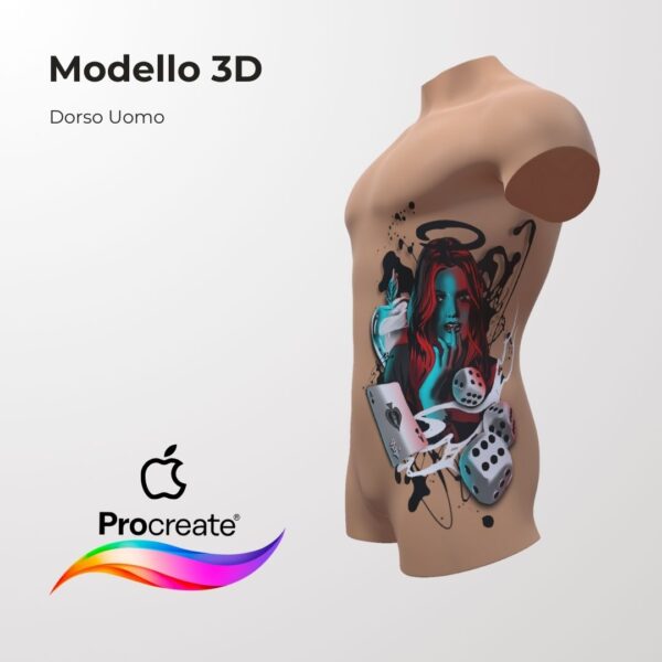 3D Model Procreate tattoo - Busto Uomo - <h4><strong>Modello 3D Procreate per Simulare l'anteprima interattiva del tatuaggio</strong></h4> <img class="alignnone size-full wp-image-1204" src="https://www.artegraffa.it/wp-content/uploads/2024/05/2-3.png" alt="" width="313" height="94" data-wp-editing="1" /> <ul> <li><strong>7 livelli Colore</strong> della pelle</li> <li><strong>1 livello righello</strong> per squadratura stancil</li> <li><strong>1 livello Texture 2D</strong> realistica</li> <li><strong>Importa o disegna</strong> il tuo progetto</li> <li><strong>Compatibile con Procreate</strong> App (disponibile solo per <strong>Apple iPad</strong>)</li> <li><strong>Prodotto digitale</strong> pronto al download</li> <li><strong>Facile da installare</strong> su Procreate</li> <li><a href="https://www.artegraffa.it/installazione-del-prodotto/"><strong>Istruzioni d'installazione</strong></a></li> </ul> <strong>DOWNLOAD ILLIMITATI </strong> <em>Per scaricare i tuoi prodotti dal sito ArteGraffa® devi </em><strong><a href="https://www.artegraffa.it/mio-account/" target="_blank" rel="noopener">Creare la tua utenza</a></strong> <img class="alignnone wp-image-1203 size-full" src="https://www.artegraffa.it/wp-content/uploads/2024/05/1-4.png" alt="" width="313" height="94" />