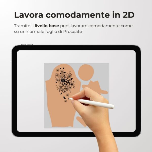 3D Model Procreate tattoo - Testa - <h4><strong>Modello 3D Procreate per Simulare l'anteprima interattiva del tatuaggio</strong></h4> <img class="alignnone size-full wp-image-1204" src="https://www.artegraffa.it/wp-content/uploads/2024/05/2-3.png" alt="" width="313" height="94" data-wp-editing="1" /> <ul> <li><strong>7 livelli Colore</strong> della pelle</li> <li><strong>1 livello righello</strong> per squadratura stancil</li> <li><strong>1 livello Texture 2D</strong> realistica</li> <li><strong>Importa o disegna</strong> il tuo progetto</li> <li><strong>Compatibile con Procreate</strong> App (disponibile solo per <strong>Apple iPad</strong>)</li> <li><strong>Prodotto digitale</strong> pronto al download</li> <li><strong>Facile da installare</strong> su Procreate</li> <li><a href="https://www.artegraffa.it/installazione-del-prodotto/"><strong>Istruzioni d'installazione</strong></a></li> </ul> <strong>DOWNLOAD ILLIMITATI </strong> <em>Per scaricare i tuoi prodotti dal sito ArteGraffa® devi </em><strong><a href="https://www.artegraffa.it/mio-account/" target="_blank" rel="noopener">Creare la tua utenza</a></strong> <img class="alignnone wp-image-1203 size-full" src="https://www.artegraffa.it/wp-content/uploads/2024/05/1-4.png" alt="" width="313" height="94" />