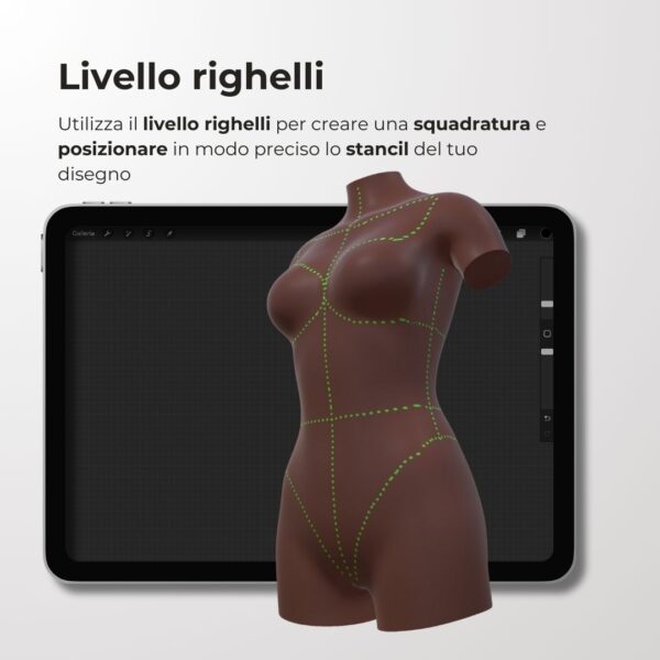 Bundle Pack Donna - 3D Model - <h4><strong>7 ModellI 3D Procreate per Simulare l'anteprima interattiva del tatuaggio</strong></h4> <img class="alignnone size-full wp-image-1204" src="https://www.artegraffa.it/wp-content/uploads/2024/05/2-3.png" alt="" width="313" height="94" data-wp-editing="1" /> <strong>MODELLI:</strong> <ul> <li><strong>Testa</strong></li> <li><strong>Braccio donna Dx</strong></li> <li><strong>Braccio donna Sx</strong></li> <li><strong>Gamba donna Dx</strong></li> <li><strong>Gamba donna Sx</strong></li> <li><strong>Busto donna</strong></li> <li><strong>Corpo completo donna</strong></li> </ul>   <ul> <li><strong>7 livelli Colore</strong> della pelle</li> <li><strong>1 livello righello</strong> per squadratura stancil</li> <li><strong>1 livello Texture 2D</strong> realistica</li> <li><strong>Importa o disegna</strong> il tuo progetto</li> <li><strong>Compatibile con Procreate</strong> App (disponibile solo per <strong>Apple iPad</strong>)</li> <li><strong>Prodotto digitale</strong> pronto al download</li> <li><strong>Facile da installare</strong> su Procreate</li> <li><a href="https://www.artegraffa.it/installazione-del-prodotto/"><strong>Istruzioni d'installazione</strong></a></li> </ul> <strong>DOWNLOAD ILLIMITATI </strong> <em>Per scaricare i tuoi prodotti dal sito ArteGraffa® devi </em><strong><a href="https://www.artegraffa.it/mio-account/" target="_blank" rel="noopener">Creare la tua utenza</a></strong> <img class="alignnone wp-image-1203 size-full" src="https://www.artegraffa.it/wp-content/uploads/2024/05/1-4.png" alt="" width="313" height="94" />