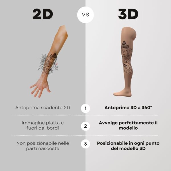 Bundle Pack Donna - 3D Model - <h4><strong>7 ModellI 3D Procreate per Simulare l'anteprima interattiva del tatuaggio</strong></h4> <img class="alignnone size-full wp-image-1204" src="https://www.artegraffa.it/wp-content/uploads/2024/05/2-3.png" alt="" width="313" height="94" data-wp-editing="1" /> <strong>MODELLI:</strong> <ul> <li><strong>Testa</strong></li> <li><strong>Braccio donna Dx</strong></li> <li><strong>Braccio donna Sx</strong></li> <li><strong>Gamba donna Dx</strong></li> <li><strong>Gamba donna Sx</strong></li> <li><strong>Busto donna</strong></li> <li><strong>Corpo completo donna</strong></li> </ul>   <ul> <li><strong>7 livelli Colore</strong> della pelle</li> <li><strong>1 livello righello</strong> per squadratura stancil</li> <li><strong>1 livello Texture 2D</strong> realistica</li> <li><strong>Importa o disegna</strong> il tuo progetto</li> <li><strong>Compatibile con Procreate</strong> App (disponibile solo per <strong>Apple iPad</strong>)</li> <li><strong>Prodotto digitale</strong> pronto al download</li> <li><strong>Facile da installare</strong> su Procreate</li> <li><a href="https://www.artegraffa.it/installazione-del-prodotto/"><strong>Istruzioni d'installazione</strong></a></li> </ul> <strong>DOWNLOAD ILLIMITATI </strong> <em>Per scaricare i tuoi prodotti dal sito ArteGraffa® devi </em><strong><a href="https://www.artegraffa.it/mio-account/" target="_blank" rel="noopener">Creare la tua utenza</a></strong> <img class="alignnone wp-image-1203 size-full" src="https://www.artegraffa.it/wp-content/uploads/2024/05/1-4.png" alt="" width="313" height="94" />