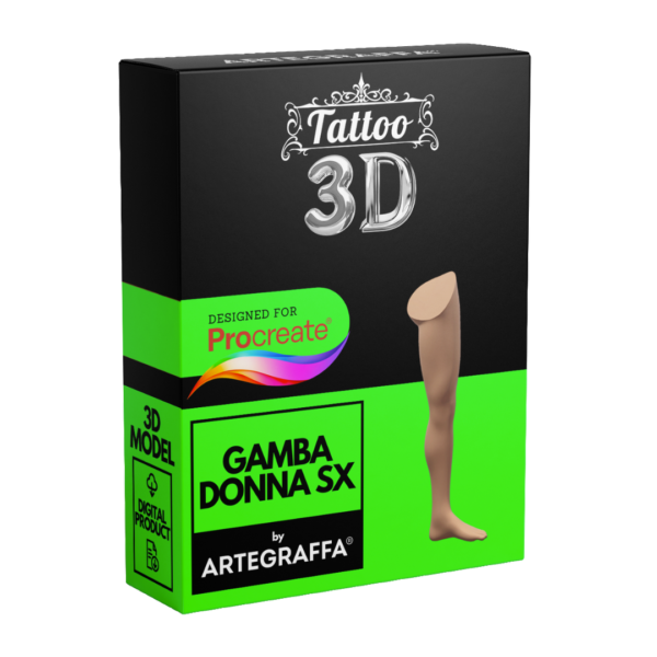 3D Model Procreate tattoo - Gamba Donna SX - <h4><strong>Modello 3D Procreate per Simulare l'anteprima interattiva del tatuaggio</strong></h4> <img class="alignnone size-full wp-image-1204" src="https://www.artegraffa.it/wp-content/uploads/2024/05/2-3.png" alt="" width="313" height="94" data-wp-editing="1" /> <ul> <li><strong>7 livelli Colore</strong> della pelle</li> <li><strong>1 livello righello</strong> per squadratura stancil</li> <li><strong>1 livello Texture 2D</strong> realistica</li> <li><strong>Importa o disegna</strong> il tuo progetto</li> <li><strong>Compatibile con Procreate</strong> App (disponibile solo per <strong>Apple iPad</strong>)</li> <li><strong>Prodotto digitale</strong> pronto al download</li> <li><strong>Facile da installare</strong> su Procreate</li> <li><a href="https://www.artegraffa.it/installazione-del-prodotto/"><strong>Istruzioni d'installazione</strong></a></li> </ul> <strong>DOWNLOAD ILLIMITATI </strong> <em>Per scaricare i tuoi prodotti dal sito ArteGraffa® devi </em><strong><a href="https://www.artegraffa.it/mio-account/" target="_blank" rel="noopener">Creare la tua utenza</a></strong> <img class="alignnone wp-image-1203 size-full" src="https://www.artegraffa.it/wp-content/uploads/2024/05/1-4.png" alt="" width="313" height="94" />