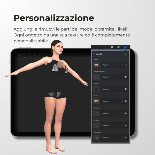 modello 3d personalizzabile per procreate tattoo