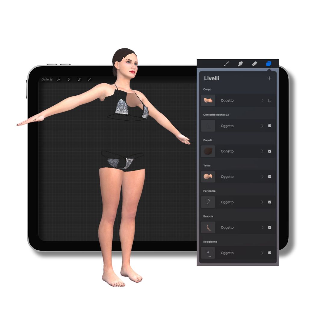 modello 3d procreate personalizzabile